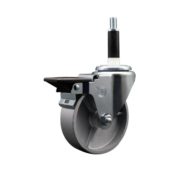 4'' Semi Steel Swivel 7/8'' Expanding Stem Caster with Brake